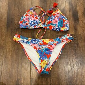 Quint Soul multicoloured bikini size medium cheeky swimwear crochet two piece